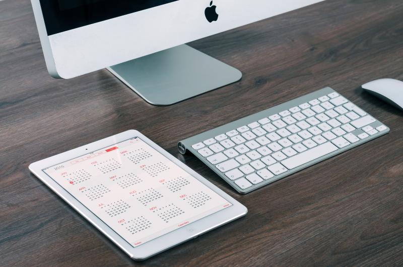 Computer keyboard and screen