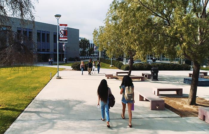  Students walking in the Trades, Technology, and Community Learning Campus