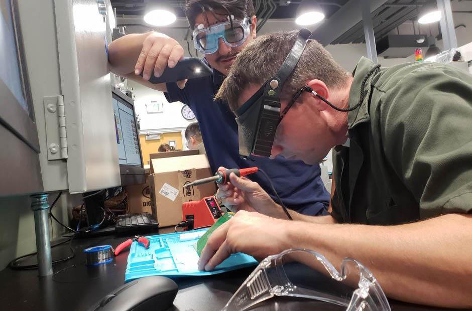LBCC Students working on project in Electrical Technology Lab