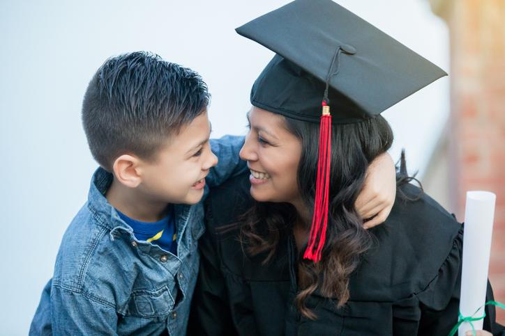 Proud son mother graduating