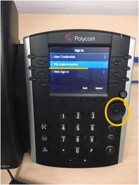 Polycom phone select button