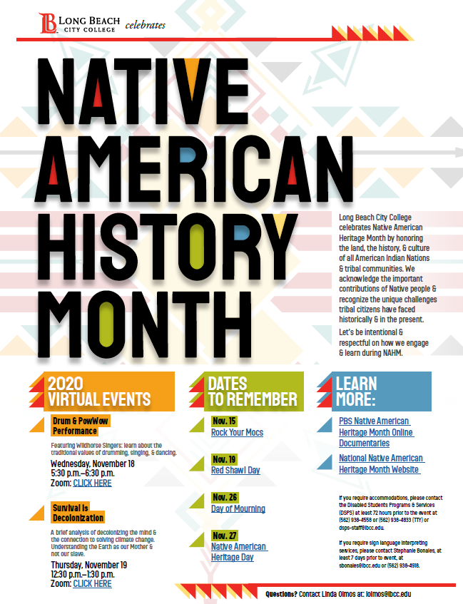 Native American History Month Long Beach City College