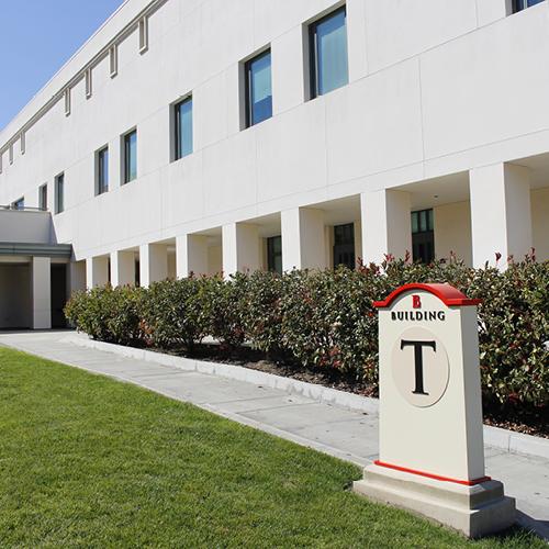 View facing LBCC T Building outside of boardroom T-1100