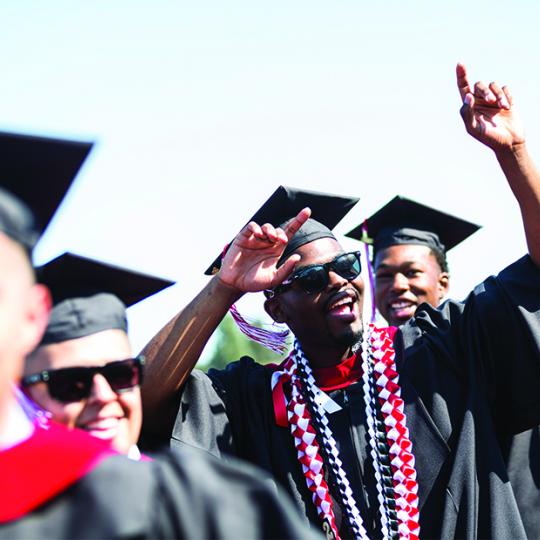 LBCC Students cheering at Commencement