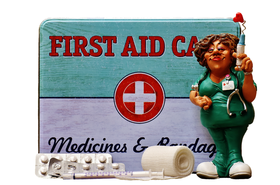 First Aid Care Medical Box with a nurse 