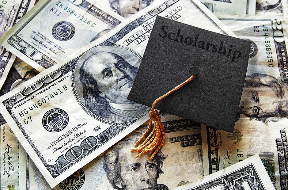 Scholarship grad cap on cash