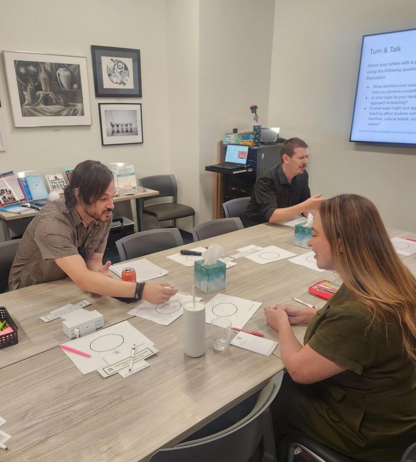 Faculty members Nate (left) and Yesenia (right) use the CTL to share more about their teaching identity.