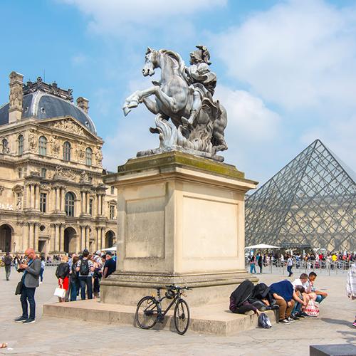 Louvre museum and pyramid, Paris, France