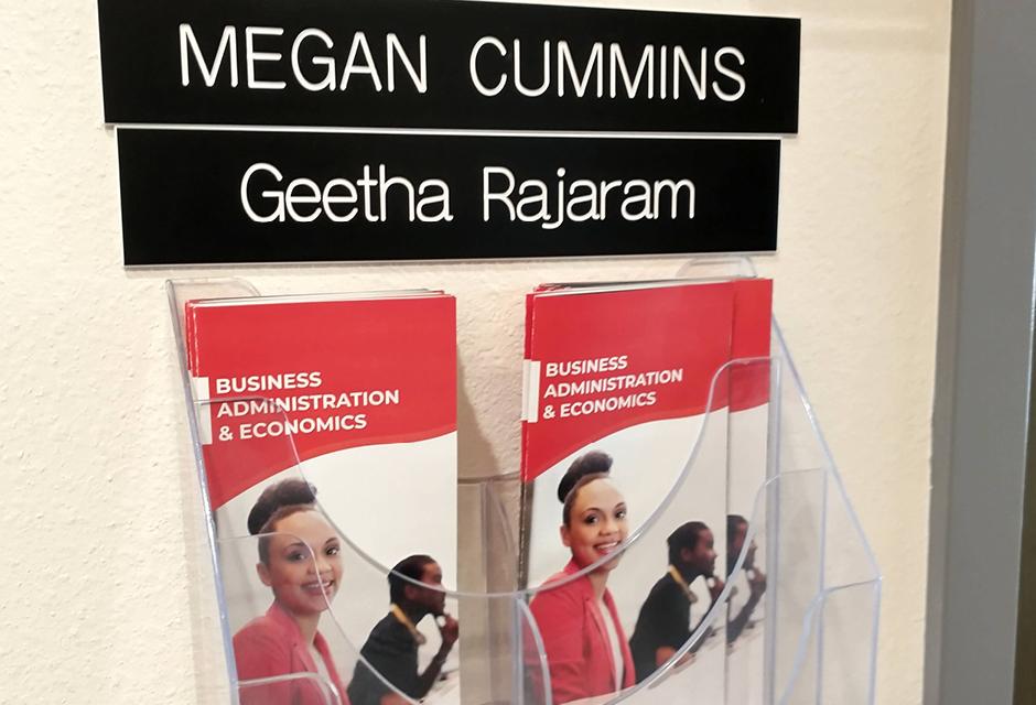 Megan Cummins office and Business program brochure