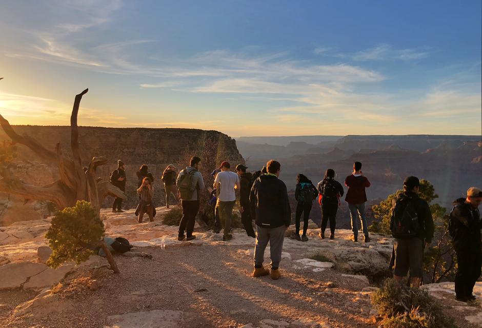 Students in GEOL 7 enjoying Grand Canyon NP sunset
